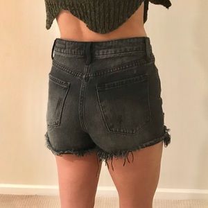 black denim cutoffs